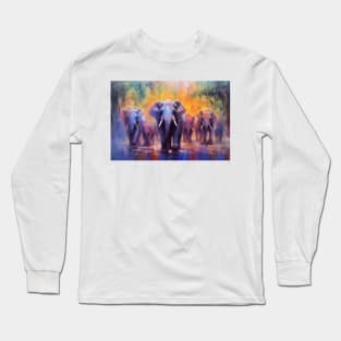 Big elephant and his family. Long Sleeve T-Shirt